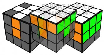 иллюстрация - первые три этапа по сборке кубика Рубика 3х3